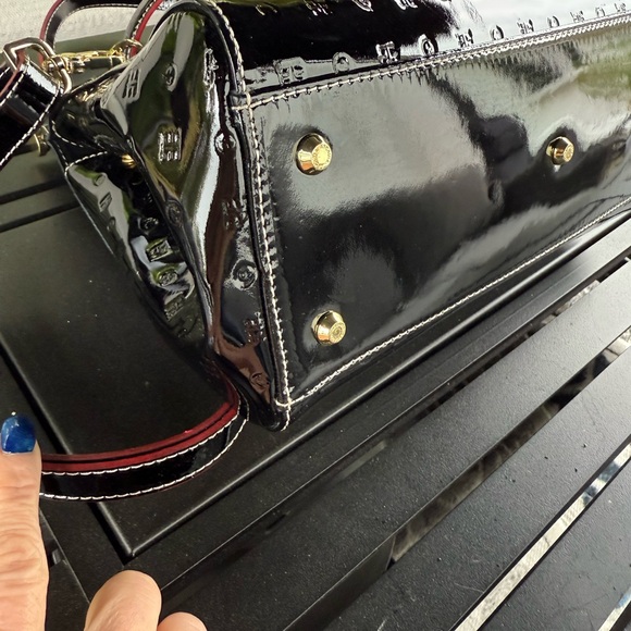 Arcadia top handle patent leather satchel - Picture 9 of 11